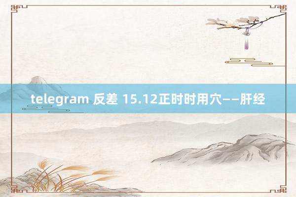 telegram 反差 15.12正时时用穴——肝经