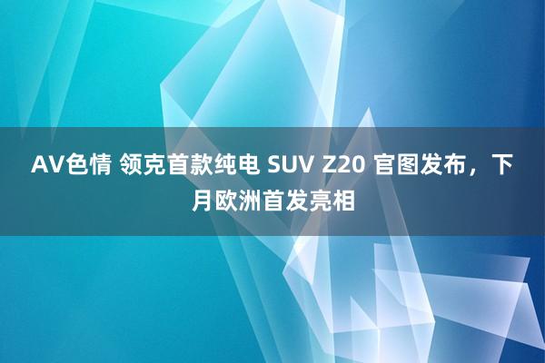 AV色情 领克首款纯电 SUV Z20 官图发布，下月欧洲首发亮相