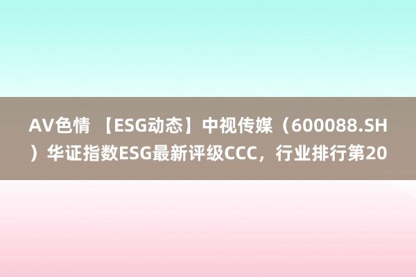 AV色情 【ESG动态】中视传媒（600088.SH）华证指数ESG最新评级CCC，行业排行第20