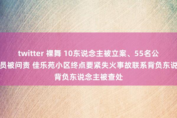 twitter 裸舞 10东说念主被立案、55名公职东说念主员被问责 佳乐苑小区终点要紧失火事故联系背负东说念主被查处