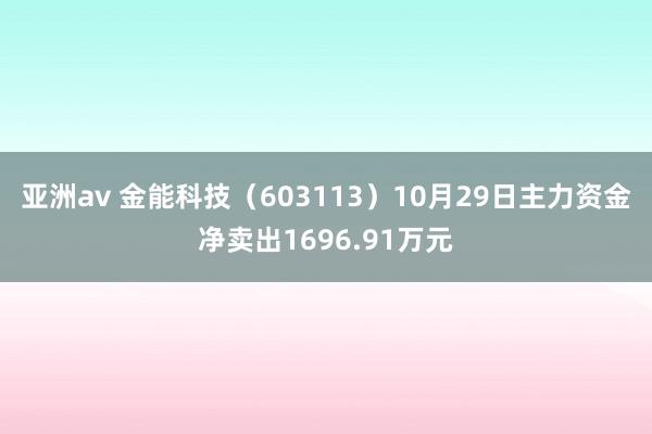 亚洲av 金能科技（603113）10月29日主力资金净卖出1696.91万元