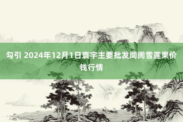 勾引 2024年12月1日寰宇主要批发阛阓雪莲果价钱行情