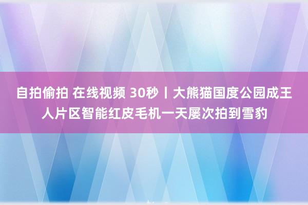 自拍偷拍 在线视频 30秒丨大熊猫国度公园成王人片区智能红皮毛机一天屡次拍到雪豹