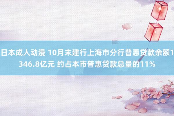 日本成人动漫 10月末建行上海市分行普惠贷款余额1346.8亿元 约占本市普惠贷款总量的11%