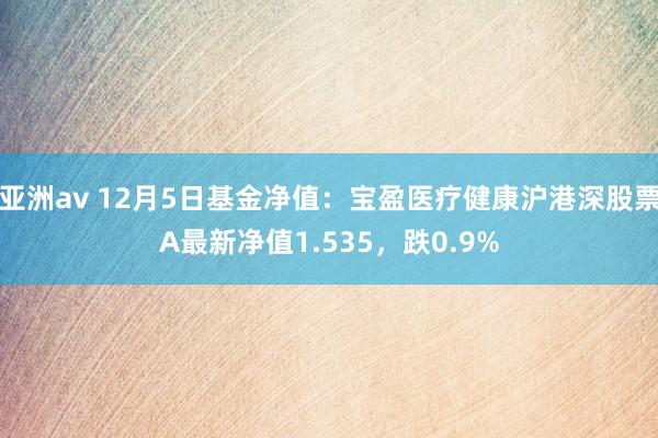 亚洲av 12月5日基金净值：宝盈医疗健康沪港深股票A最新净值1.535，跌0.9%