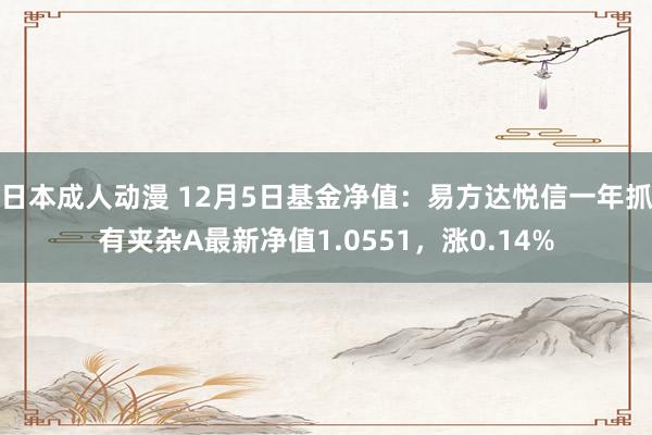 日本成人动漫 12月5日基金净值：易方达悦信一年抓有夹杂A最新净值1.0551，涨0.14%