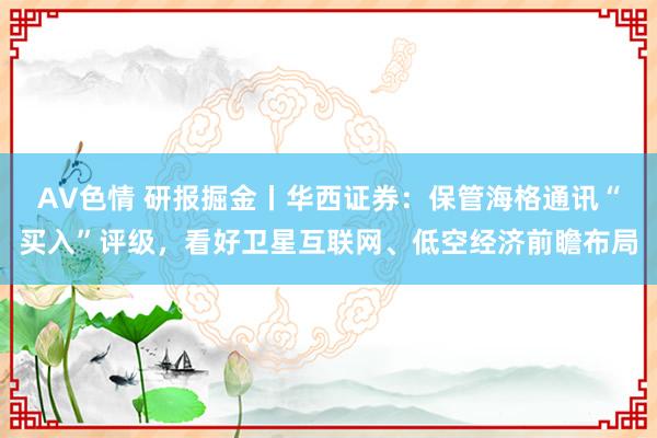 AV色情 研报掘金丨华西证券：保管海格通讯“买入”评级，看好卫星互联网、低空经济前瞻布局