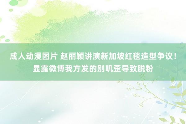 成人动漫图片 赵丽颖讲演新加坡红毯造型争议！显露微博我方发的别叽歪导致脱粉