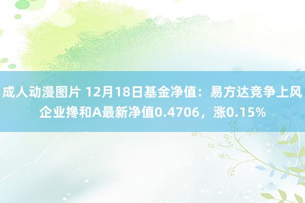 成人动漫图片 12月18日基金净值：易方达竞争上风企业搀和A最新净值0.4706，涨0.15%