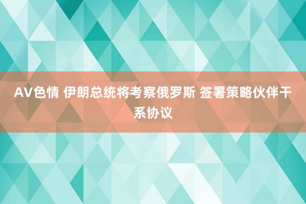 AV色情 伊朗总统将考察俄罗斯 签署策略伙伴干系协议