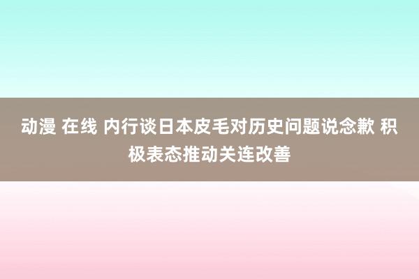 动漫 在线 内行谈日本皮毛对历史问题说念歉 积极表态推动关连改善