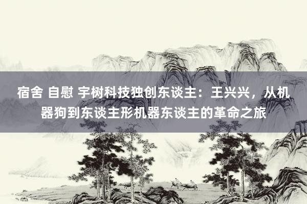 宿舍 自慰 宇树科技独创东谈主：王兴兴，从机器狗到东谈主形机器东谈主的革命之旅