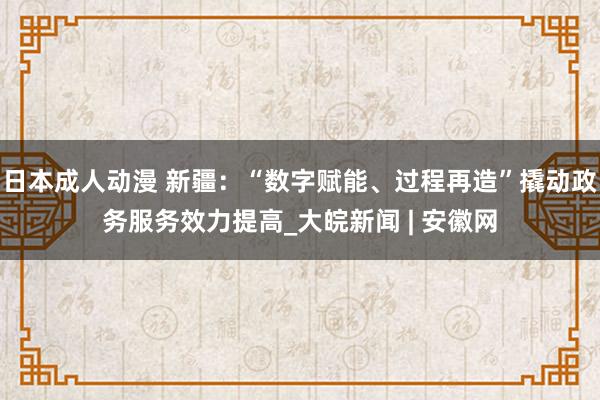 日本成人动漫 新疆：“数字赋能、过程再造”撬动政务服务效力提高_大皖新闻 | 安徽网