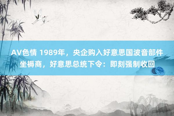 AV色情 1989年，央企购入好意思国波音部件坐褥商，好意思总统下令：即刻强制收回