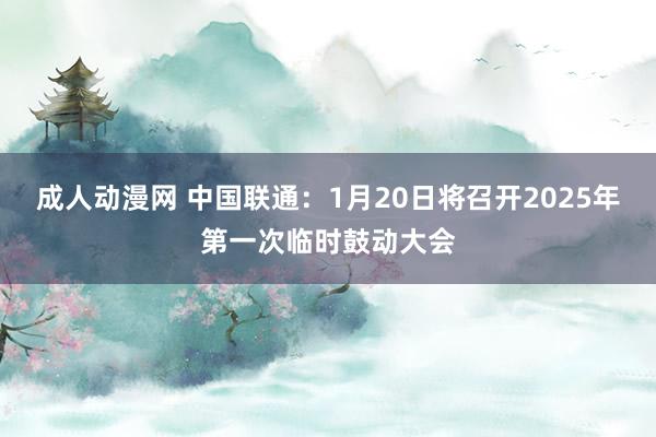 成人动漫网 中国联通：1月20日将召开2025年第一次临时鼓动大会