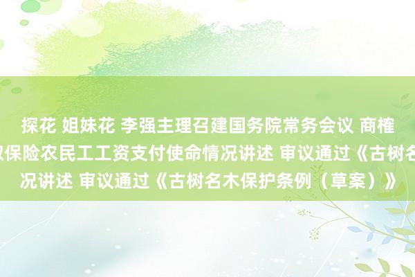 探花 姐妹花 李强主理召建国务院常务会议 商榷鼓舞城市更新使命 听取保险农民工工资支付使命情况讲述 审议通过《古树名木保护条例（草案）》