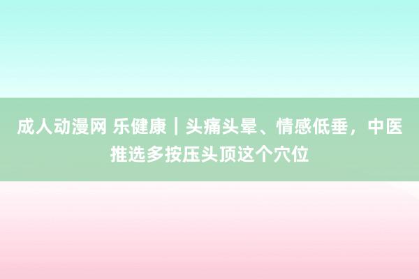 成人动漫网 乐健康｜头痛头晕、情感低垂，中医推选多按压头顶这个穴位