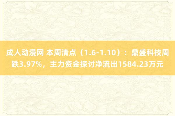 成人动漫网 本周清点（1.6-1.10）：鼎盛科技周跌3.97%，主力资金探讨净流出1584.23万元