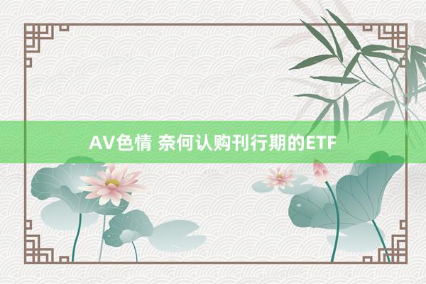 AV色情 奈何认购刊行期的ETF